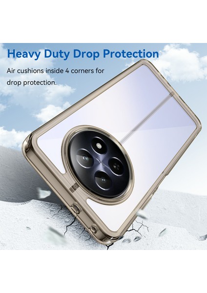 Realme 13 5g/12 5G/12X 5g/narzo N65 5g/narzo 70X 5G/C65 5g Kılıf Tpu+Akrilik Telefon Kılıfı-Şeffaf Gri (Yurt Dışından) modelleri