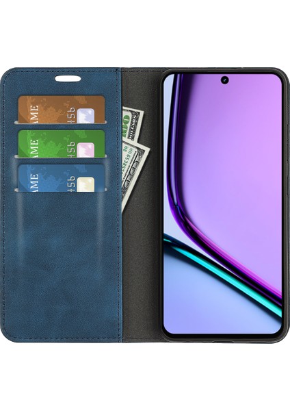 Realme C67 4g Kılıf Pu Deri Kart Tutucu Manyetik Kapatma Telefon Kılıfı-Mavi (Yurt Dışından) fiyatları