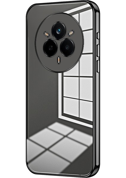 Realme 14 Pro 5g Kılıf Galvanik Çerçeve Yumuşak Tpu Telefon Kılıfı-Siyah (Yurt Dışından)