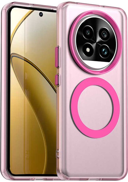 Realme 13 Pro 5g(Global)/13 Pro+5g(Global)Kılıf Magsafe Pc+Tpu+Pet Düşmeye Karşı Telefon Kılıfı ile Uyumlu-Kırmızı (Yurt Dışından)