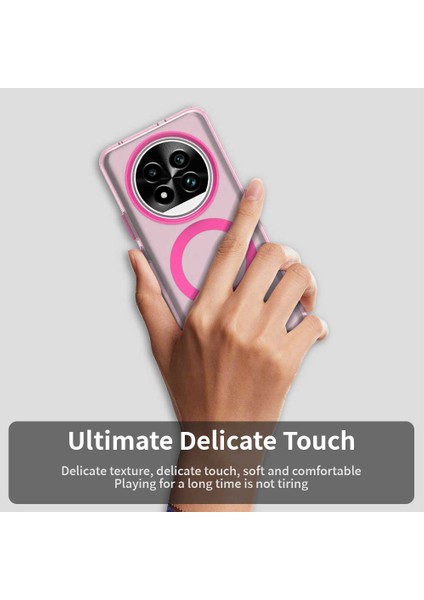 Realme 13 Pro 5g(Global)/13 Pro+5g(Global)Kılıf Magsafe Pc+Tpu+Pet Düşmeye Karşı Telefon Kılıfı ile Uyumlu-Kırmızı (Yurt Dışından)