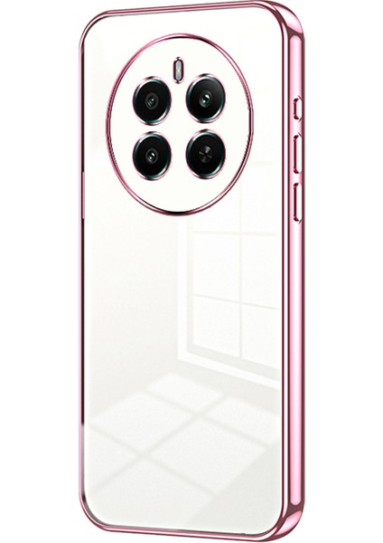 Realme 12 4g/12+5g Cep Telefonu Kılıfları Esnek Tpu Galvanik Telefon Koruyucu-Pembe (Yurt Dışından)