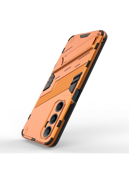Realme C65 4g Kılıf Pc+Tpu Çizilmez Telefon Kılıfı Katlanır Ayaklı-Turuncu (Yurt Dışından) indirimleri
