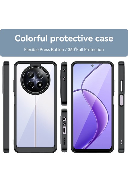 Realme 13 5g/12 5G/12X 5g/narzo N65 5g/narzo 70X 5G/C65 5g Kılıf Tpu+Akrilik Telefon Kılıfı-Siyah (Yurt Dışından) fiyatları