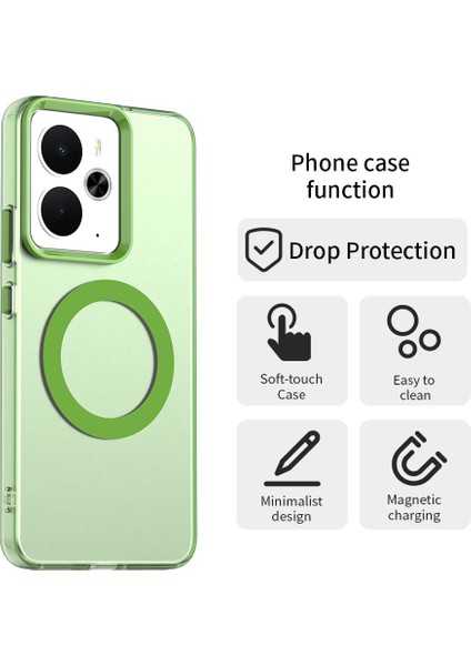 Realme 14 5g Kılıf Magsafe Anti Drop Hibrit Telefon Arka Kapağı ile Uyumlu-Yeşil (Yurt Dışından) modelleri