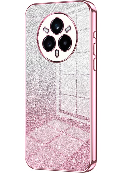 Realme 14 Pro+5g Kılıf Galvanik Degrade Parıltılı Tpu Telefon Kılıfı-Pembe (Yurt Dışından)