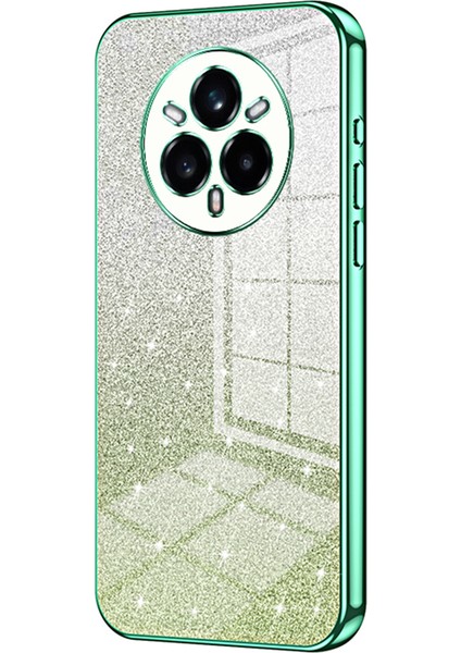 Realme 14 Pro+5g Kılıf Galvanik Degrade Parıltılı Tpu Telefon Kılıfı-Yeşil (Yurt Dışından)