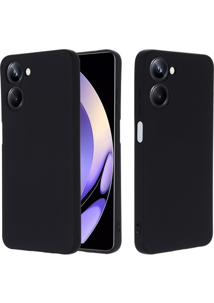 Realme 10 4g Hassas Kesik Telefon Kılıfı Sıvı Silikon Düşmeye Dayanıklı Arka Kapak Kayışlı-Siyah (Yurt Dışından) fiyatları