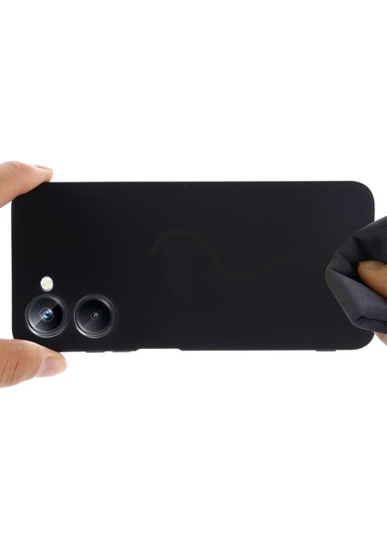 Realme 10 4g Hassas Kesik Telefon Kılıfı Sıvı Silikon Düşmeye Dayanıklı Arka Kapak Kayışlı-Siyah (Yurt Dışından) indirimleri