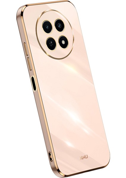 Xınlı Realme 12 5G/12X 5g Kılıf Galvanik Tasarım Tpu Çizilmez Telefon Kılıfı-Pembe (Yurt Dışından)