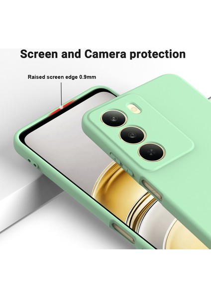 Realme 14X 5g Sıvı Silikon Kılıf Telefon Arka Kapağı El Kayışı Ile-Yeşil (Yurt Dışından) modelleri