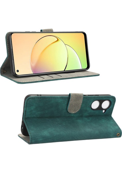 Realme 10 4g Için Rfıd Engelleme Çizilmez Telefon Kılıfı, Cüzdan Standlı Düşmeye Karşı Manyetik Pu Deri Telefon Kılıfı-Yeşil (Yurt Dışından) indirimleri