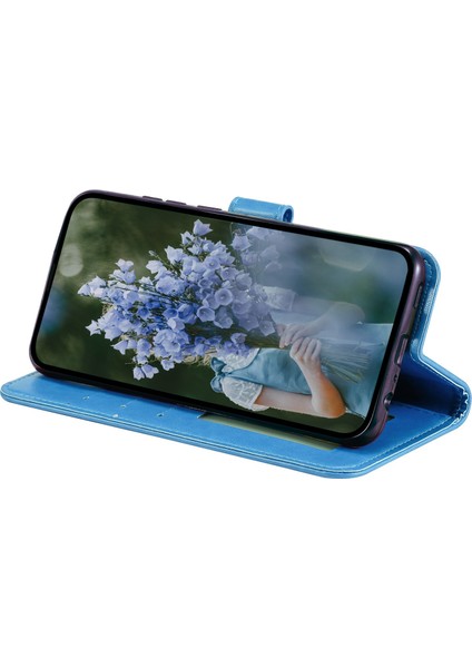 Realme C30 4g Için Mandala Çiçek Desenli Baskılı Telefon Kılıfı, Pu Deri El Kayışı Tasarımı Manyetik Düşmeye Karşı Kapak Standı Cüzdan-Mavi (Yurt Dışından) modelleri
