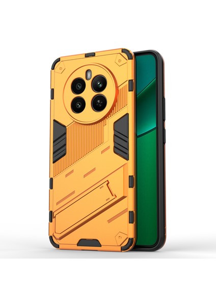 Realme 12 4g/12+5g Kılıf Kickstand Pc+Tpu Koruyucu Sert Telefon Kılıfı-Turuncu (Yurt Dışından)