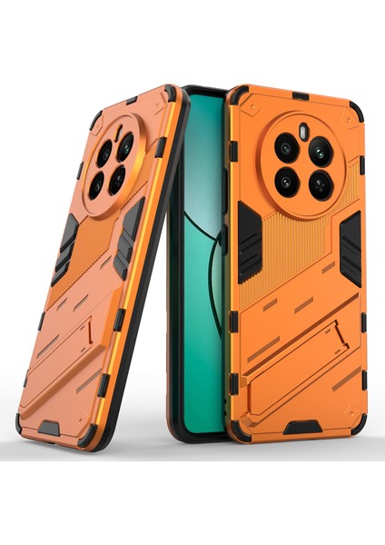 Realme 12 4g/12+5g Kılıf Kickstand Pc+Tpu Koruyucu Sert Telefon Kılıfı-Turuncu (Yurt Dışından) modelleri