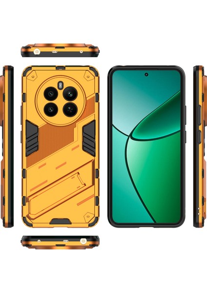 Realme 12 4g/12+5g Kılıf Kickstand Pc+Tpu Koruyucu Sert Telefon Kılıfı-Turuncu (Yurt Dışından) fırsatları
