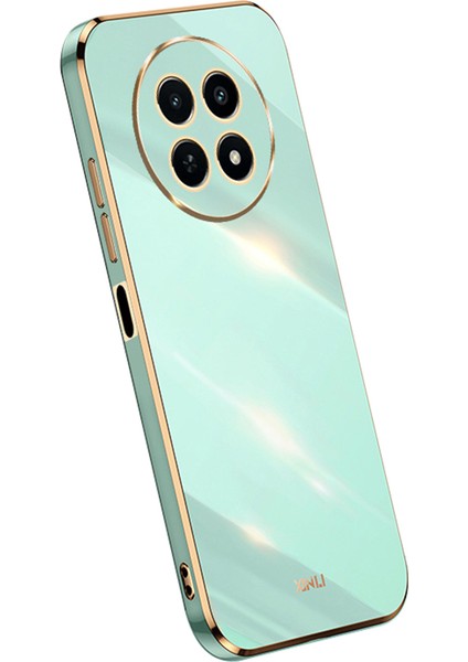 Xınlı Realme 12 5G/12X 5g Kılıf Galvanik Tasarım Tpu Çizilmez Telefon Kılıfı-Camgöbeği (Yurt Dışından)