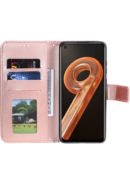 Realme 9i/oppo A36/A76 Baskılı Mandala Çiçek Pu Deri Kılıf Görüntüleme Standı Cüzdan Folio Flip Kılıf Bilek Kayışı Ile-Gül Altın (Yurt Dışından) fırsatları