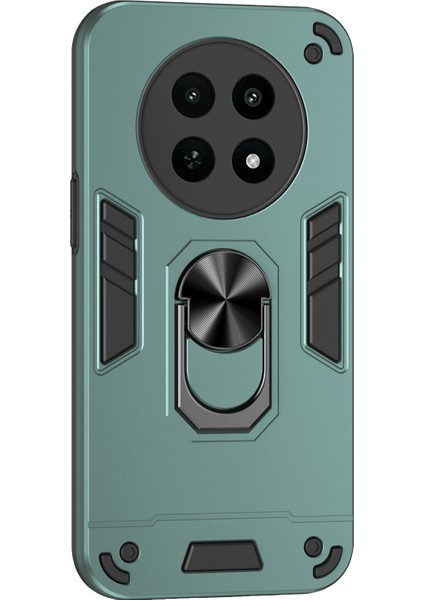 Realme 12X 5g Kılıf Pc+Tpu Kickstand Manyetik Araç Tutucu Telefon Kılıfı-Yeşil (Yurt Dışından)