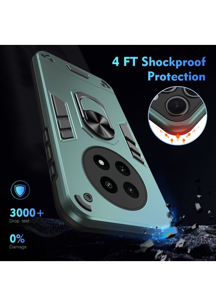 Realme 12X 5g Kılıf Pc+Tpu Kickstand Manyetik Araç Tutucu Telefon Kılıfı-Yeşil (Yurt Dışından) modelleri