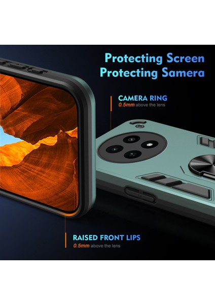 Realme 12X 5g Kılıf Pc+Tpu Kickstand Manyetik Araç Tutucu Telefon Kılıfı-Yeşil (Yurt Dışından) indirimleri