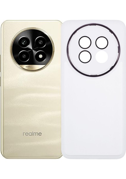 Dksm Serisi Realme 13 Pro 5g(Global)/13 Pro+5g(Global)Kılıf Elektrokaplama Kamera Çerçevesi Tpu Telefon Kılıfı-Şeffaf Beyaz (Yurt Dışından)