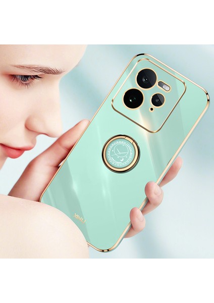 Xınlı Realme Gt 7 Pro 5g Kılıf Halka Kickstand Elektrokaplama Tpu Telefon Kılıfı-Siyah (Yurt Dışından) modelleri