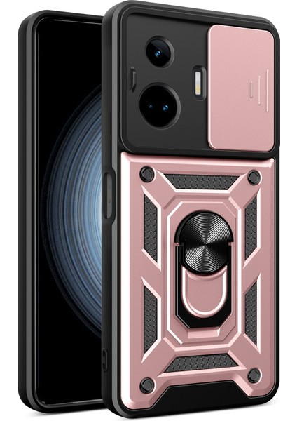 Realme Gt Neo 5 5g/gt3 5g Kılıf Sürgülü Lens Koruyucu Pc+Tpu Destekli Telefon Kılıfı-Gül Altını (Yurt Dışından)