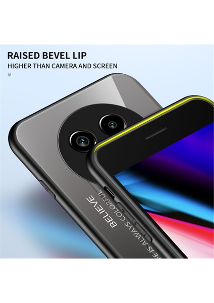 Realme 13 Pro 5g(Global)/13 Pro+5g(Global)Kılıf Çizilmez Temperli Cam+Pc+Tpu Telefon Kılıfı-Siyah (Yurt Dışından)