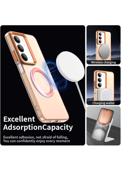 Realme C75 Kılıfı Magsafe Anti Drop Hibrit Telefon Arka Kapağı ile Uyumlu-Turuncu (Yurt Dışından) fırsatları