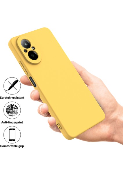 Realme C67 4g Kılıf Sıvı Silikon Fiber Astar Koruyucu Telefon Kılıfı Kayışlı-Sarı (Yurt Dışından) fiyatları