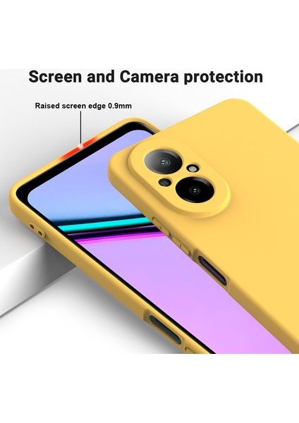 Realme C67 4g Kılıf Sıvı Silikon Fiber Astar Koruyucu Telefon Kılıfı Kayışlı-Sarı (Yurt Dışından) fırsatları