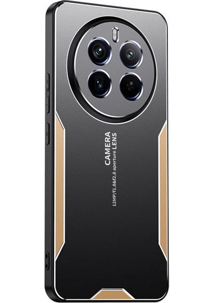 Realme 12 4g/12+5g Kılıf Alüminyum Alaşım+Tpu+Pc Ince Darbeye Dayanıklı Telefon Kılıfı-Altın (Yurt Dışından)