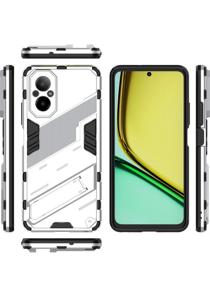 Realme C67 4g Kickstand Kılıf Tpu+Pc Koruyucu Telefon Kılıfı-Beyaz (Yurt Dışından) indirimleri