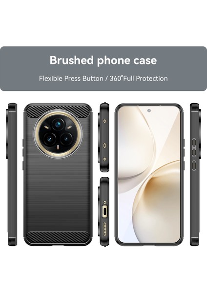 Realme 14 Pro+5g Kılıf Koruyucu Telefon Kılıfı Karbon Fiber Doku Fırçalanmış-Siyah (Yurt Dışından) modelleri