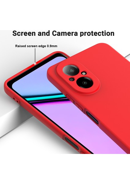 Realme C67 4g Kılıf Sıvı Silikon Fiber Astar Koruyucu Telefon Kılıfı Kayışlı-Kırmızı (Yurt Dışından) fırsatları