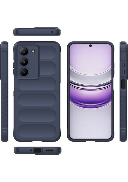 Realme V60 Pro 5G/14X(HINDISTAN)5G Kılıf Düşmeye Karşı Yumuşak Tpu Sağlam Telefon Arka Kapağı-Koyu Mavi (Yurt Dışından)