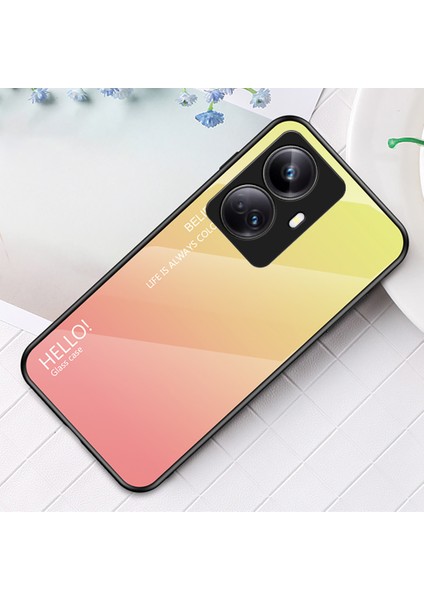 Realme 10 Pro+5g Degrade Renk Çizilmeye Dayanıklı Telefon Kılıfı Temperli Cam Sert Pc Yumuşak Tpu Telefon Kılıfı-Degrade Sarı (Yurt Dışından) indirimleri