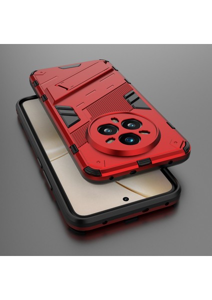 Realme 14 Pro+5g Kılıf Pc+Tpu Darbeye Dayanıklı Telefon Kılıfı Kickstand Ile-Kırmızı (Yurt Dışından)