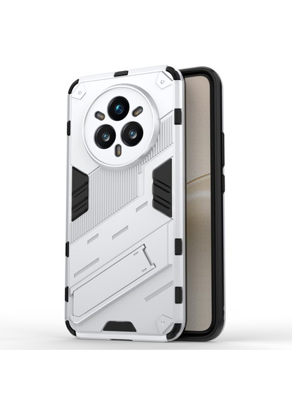 Realme 14 Pro+5g Kılıf Pc+Tpu Darbeye Dayanıklı Telefon Kılıfı Kickstand Ile-Beyaz (Yurt Dışından)