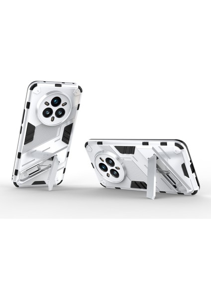 Realme 14 Pro+5g Kılıf Pc+Tpu Darbeye Dayanıklı Telefon Kılıfı Kickstand Ile-Beyaz (Yurt Dışından)