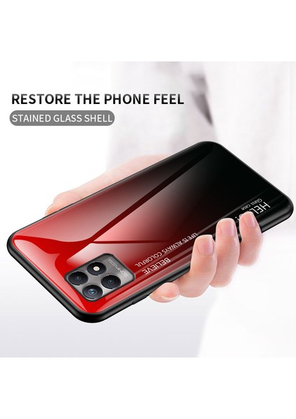 Realme 8i/narzo 50 4g-Gradyan Pembe Mor Için Hafif Ince Parmak Izi Önleyici Degrade Renk Temperli Cam Hibrit Kapak Telefon Kılıfı (Yurt Dışından) fırsatları