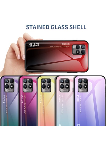 Realme 8i/narzo 50 4g-Gradyan Pembe Mor Için Hafif Ince Parmak Izi Önleyici Degrade Renk Temperli Cam Hibrit Kapak Telefon Kılıfı (Yurt Dışından) indirimleri