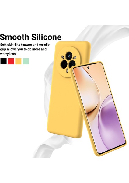 Realme 14 Pro+5g Sıvı Silikon Kılıf Telefon Arka Kapağı El Kayışı Ile-Sarı (Yurt Dışından) modelleri