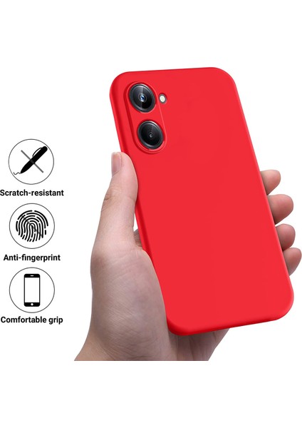 Realme 10 Pro 5g Yumuşak Astarlı Sıvı Silikon Telefon Kılıfı Çizilmez Cep Telefonu Kılıfı Kayışlı-Kırmızı (Yurt Dışından) fiyatları