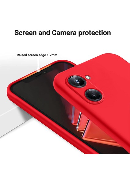Realme 10 Pro 5g Yumuşak Astarlı Sıvı Silikon Telefon Kılıfı Çizilmez Cep Telefonu Kılıfı Kayışlı-Kırmızı (Yurt Dışından) fırsatları