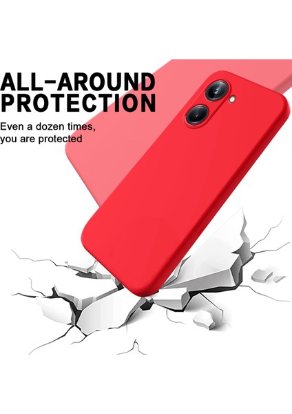 Realme 10 Pro 5g Yumuşak Astarlı Sıvı Silikon Telefon Kılıfı Çizilmez Cep Telefonu Kılıfı Kayışlı-Kırmızı (Yurt Dışından) indirimleri