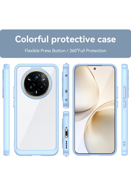 Realme P3 Pro 5g/14 Pro+5g Kılıf Tpu+Akrilik Koruyucu Şeffaf Telefon Kılıfı-Mavi (Yurt Dışından) modelleri