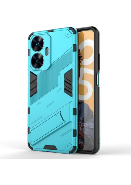 Realme C55 4g Kickstand Telefon Kılıfı Çizilmez Pc+Tpu Koruyucu Kılıf-Bebek Mavisi (Yurt Dışından)