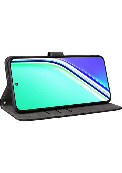 Realme P3 Pro 5g Kılıf Cüzdan Rfıd Engelleme Pu Deri Kılıf Görüntüleme Standı-Siyah (Yurt Dışından)